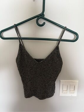 Brandy Melville Ribbed Crop Tank in Heather Charcoal